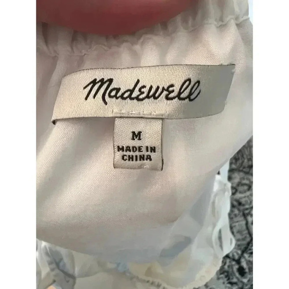 Madewell sundress cold shoulders white with embroidered lace bottom size medium - Picture 10 of 11